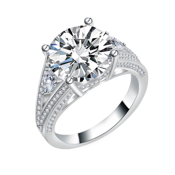 5ct 18K White Gold Moissanite Rings for Women Gift D Color VVS1 Clarity Diamond Rings S925 Sterling Silver Ring jewelry Moissanite Engagement Rings with Certificate
