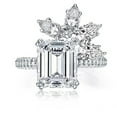 thumbnail image 1 of 5ct D Color Moissanite Rings for Women Emerald Cut VVS1 Engagement Diamond Rings 4-Prong Moissanite Wedding Rings for Women Wife Gifts with Certificate, 1 of 10