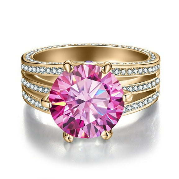 5ct D Color VVS1 Moissanite Wedding Bands S925 Sterling Silver Diamond Engagement Rings Blue/Purple/Pink Moissanite Rings for Women with Certificate