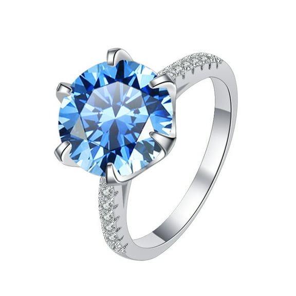 5ct Moissanite Diamond Rings for Women D Color Round Cut VVS1 Sterling Silver Engagement Rings Forever Classic Moissanite Wedding Anniversary Promise Rings Wife Gifts with Certificate