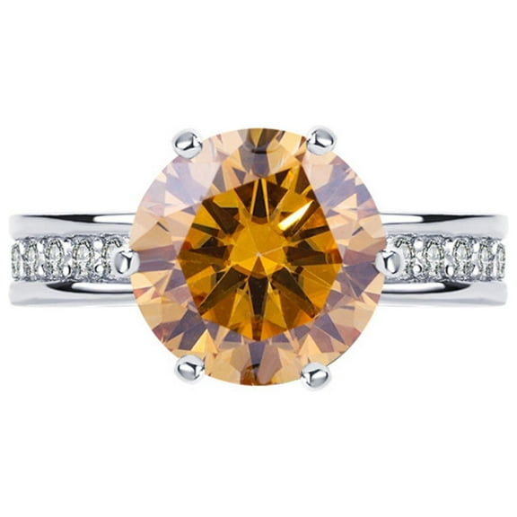 5ct Moissanite Diamond Rings for Women Red/Green/Yellow Round Cut D Color VVS1 Engagement Rings Moissanite Anniversary Promise Wedding Rings Wife Gifts with Certificate