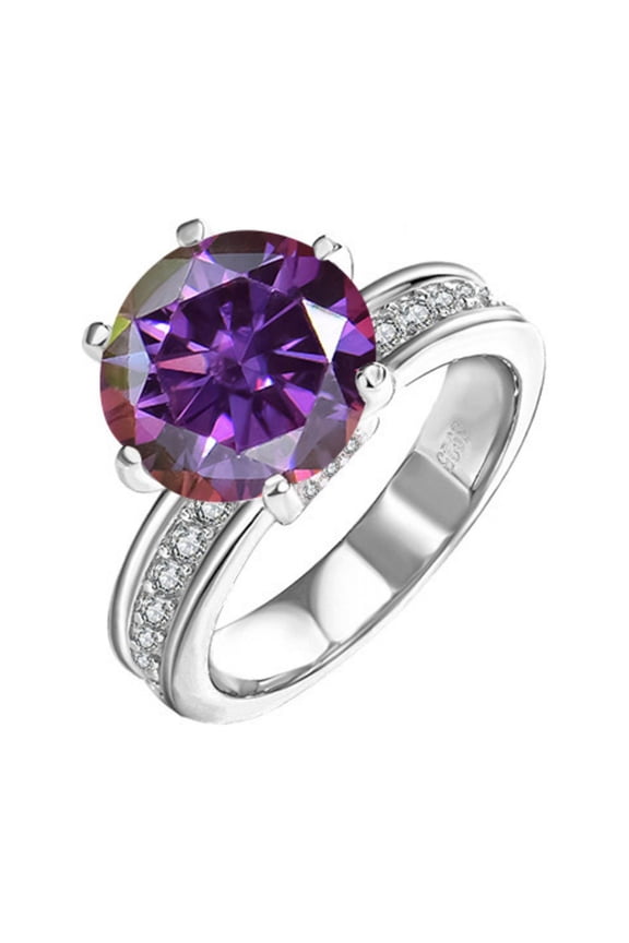 5ct Moissanite Wedding Bands for Women Round Cut D Color VVS1 925 Sterling Silver Diamond Rings Moissanite Engagement Rings with Certificate