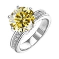 thumbnail image 1 of 5ct Moissanite Wedding Bands for Women Round Cut D Color VVS1 925 Sterling Silver Diamond Rings Moissanite Engagement Rings with Certificate, 1 of 9
