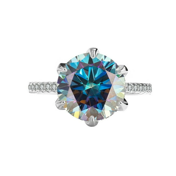 5ct Pink/Red/Green Moissanite Rings for Women D Color VVS1 Diamond Rings 925 Sterling Silver Engagement Wedding Rings for Women with Certificate