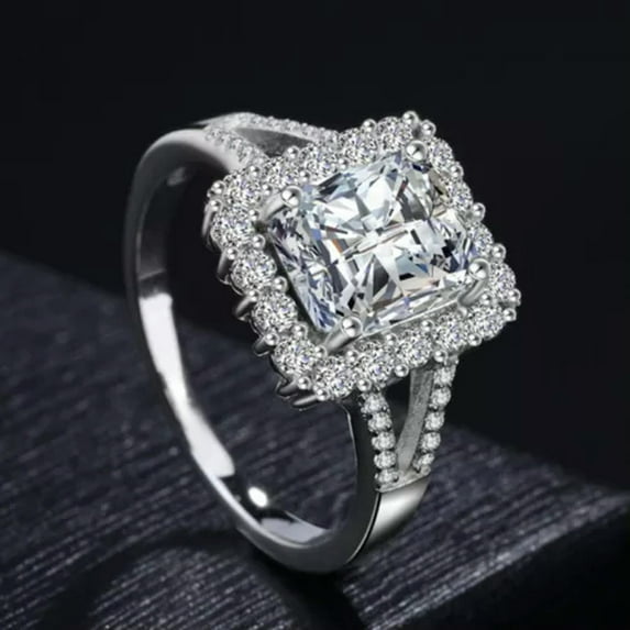 5ct Princess Cut Engagement Cz Wedding Ring Women's 925 Silver Jewelry Size 5-10