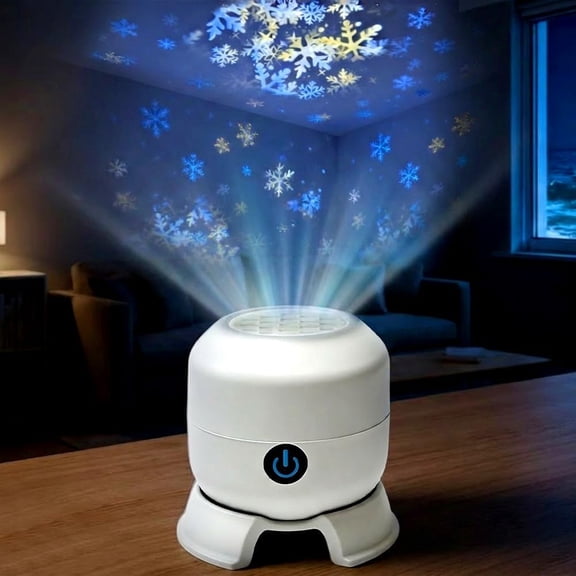 5d Holographic night light projector, 360° Rotating Ocean Wave Night, Adjustable Brightness Rotating LED Projector With Dynamic Lighting Effect for Bedroom Living Room Home Theater Party Decor