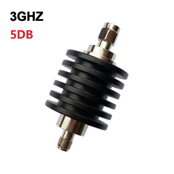 5dB Coaxial Fixed Attenuator for RF and Microwave Systems with For SMA M to F Connectors and DC to 3GHz Range