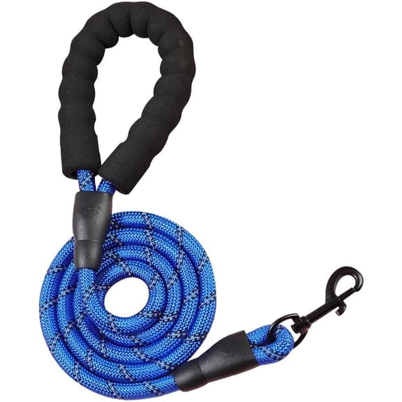 5ft 1/2in Heavy Duty Dark Blue Dog Leash for Small&Large Dogs & Medium Size Dogs - Highly Reflective Heavy Duty Dog Rope Leash with Soft Padded Anti-Slip Handle