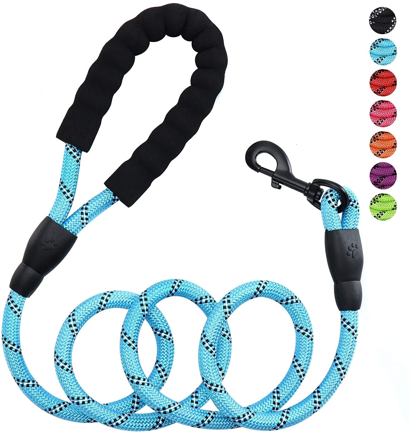 5ft 1/2in Strong BLACK Dog Leash for Large Dogs & Medium Size Dogs ...