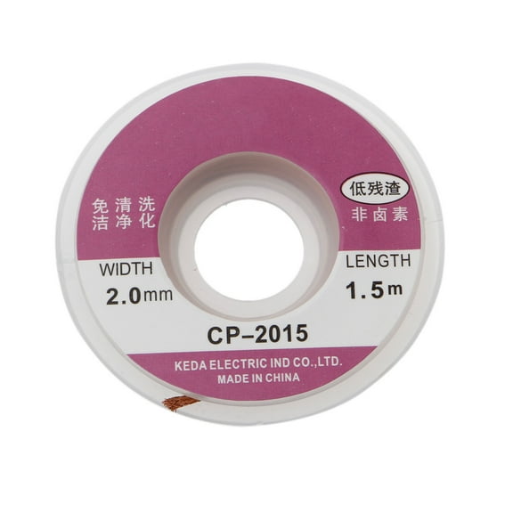 5ft 2.0mm Desoldering Braid Solder Remover Copper Wick Spool Wire Cable 1.5m