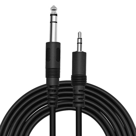 JacobsParts 5ft 3.5mm to 6.35mm (1/8" to 1/4") Male M-M TRS Stereo Aux Audio Adapter Conversion Cable for Record, Laptop, Headphones, Amplifier, Speakers
