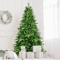 thumbnail image 1 of 5ft/6ft/7ft Pre-lit Artificial Christmas Tree With Lights, Fake Christmas Tree With Sturdy Metal Base, Realistic Fluffy Xmas Tree For Home Decoration, Easy Assembly, 1 of 9