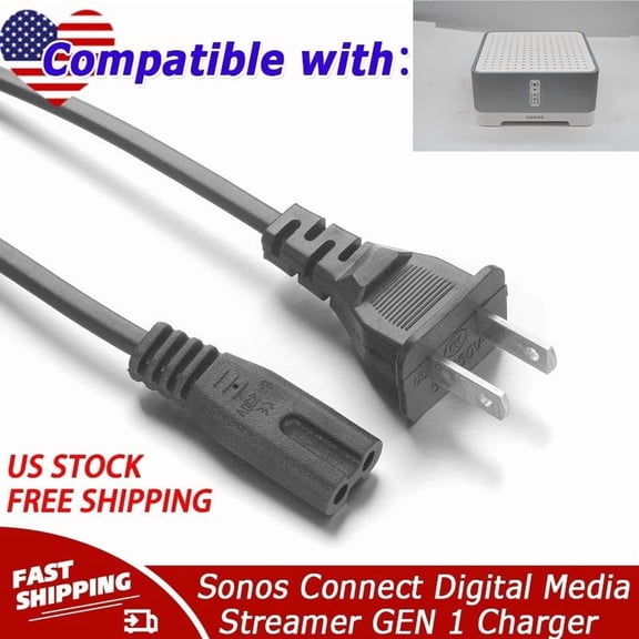 5ft AC Power Cord Cable Compatible with Sonos Connect Digital Media Streamer GEN 1