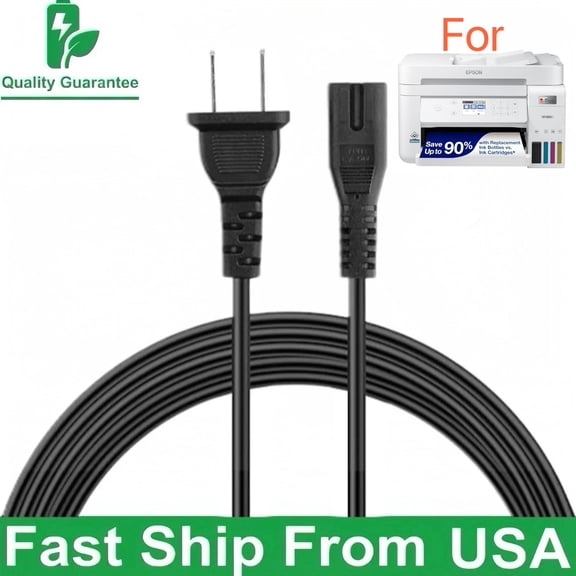 5ft AC Power Cord Compatible with Epson EcoTank ET-3760 ET-3843 ET-3850 All-in-One Printer