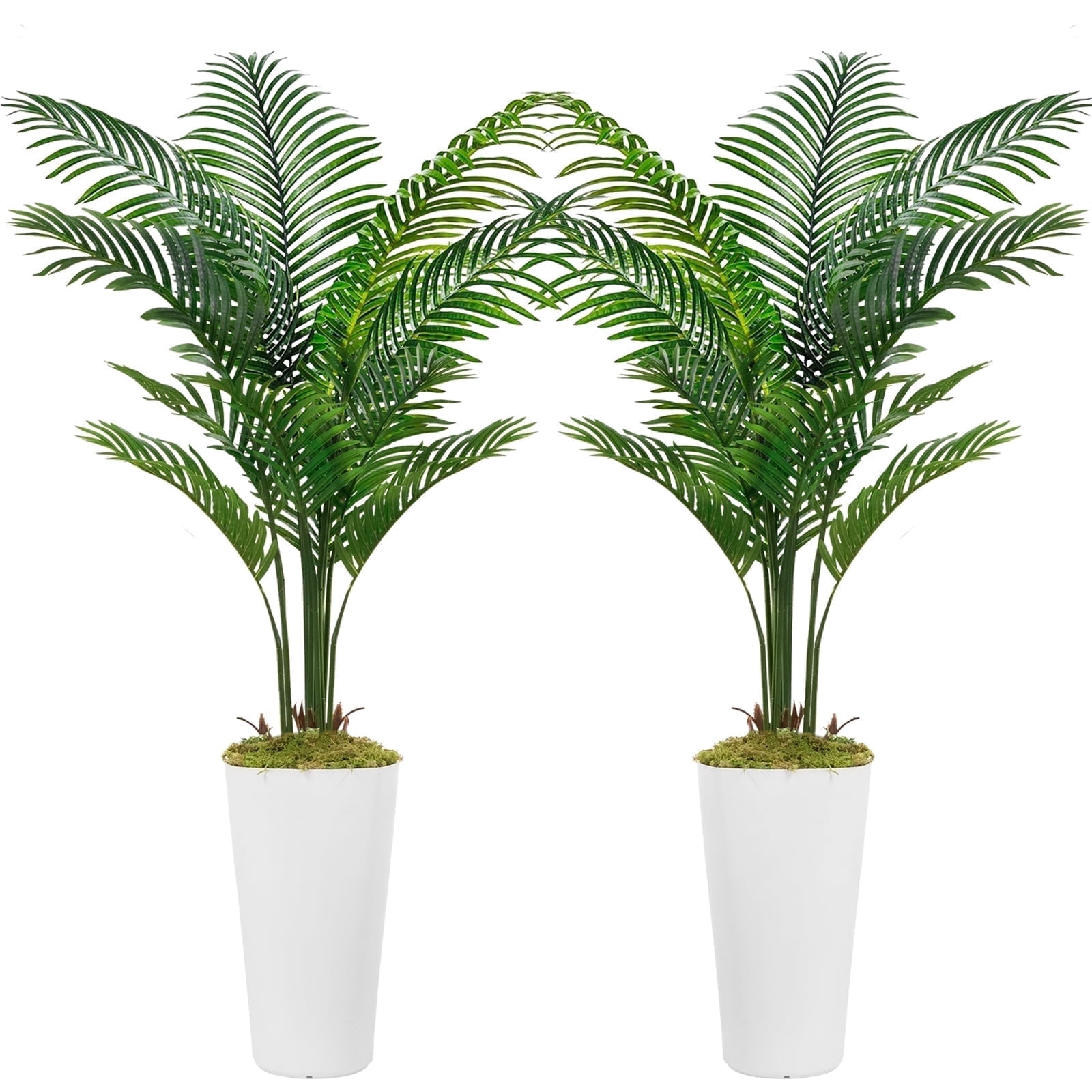 OLIVIVI Faux Palm Tree 5FT Tall Artificial Silk Plant for Home Office Decor Indoor Outdoor Fake Lifelike Potted Tree with Wood Branches 2 pack