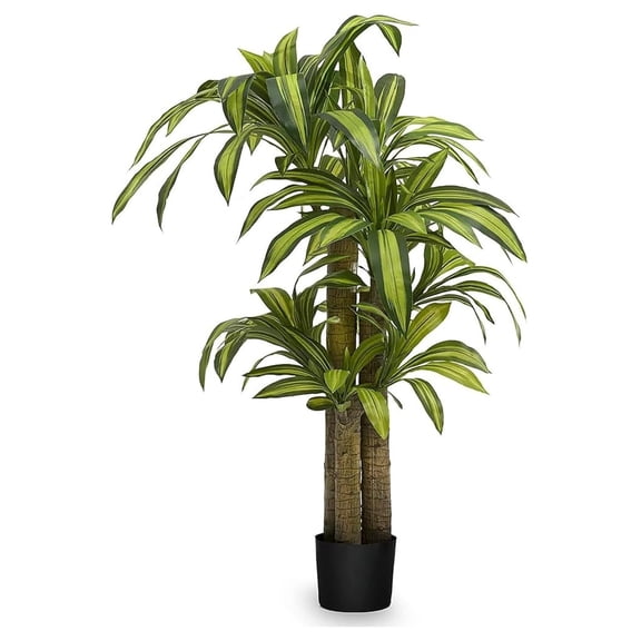 5ft Artificial Dracaena Tree Plant for House, Apartment or Office  Realistic Fake Indoor Plants for Living Room, Kitchen, Bedroom, Entryway or Bathroom  Faux Greenery for Home Dcor