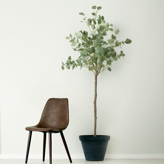 5ft Artificial Eucalyptus Tree, Tall Fake Eucalyptus Plant in Pot for Home Office, Living Room, Bedroom Corner Decor