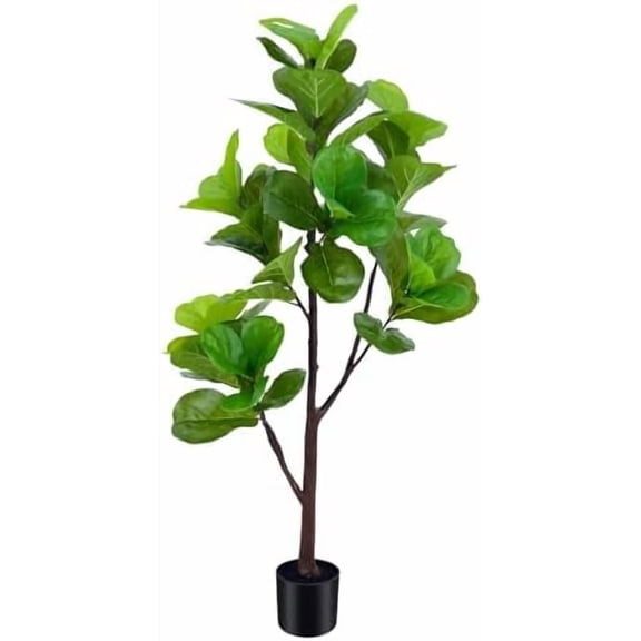 5ft Artificial Fiddle Leaf Fig Tree,Lifelike Indoor Faux Plant with Adjustable Branches,Easy Assembly,and Low Maintenance for Home and Office Decor$$Home Decor, Kitchen, & Other