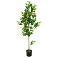 thumbnail image 1 of 5ft Artificial Lemon Tree with Realistic Trunks and Leaves, Fake Pre Potted Fake Lemons Floor Plants, Easy Assembly, Low Maintenance, Ideal for Home Office Porch Decorations, 1 of 7