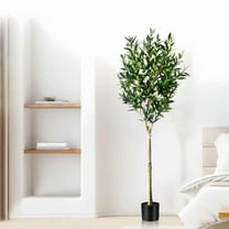 5ft Artificial Olive Tree in Pot, Lifelike Faux Potted Olive Plant for Home Decor