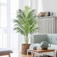 thumbnail image 1 of Keeplush 5ft Artificial Palm Tree Indoor Plant Tall Fake Tropical Paradise Palm Tree in Pot with Real Bark Design Faux Areca Palm Tree for Home Office Living Room Bedroom Farmhouse Modern Decor, 1 of 12