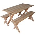thumbnail image 1 of 5ft Cedar Economy Table with 2 Benches, 1 of 5
