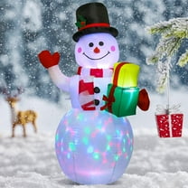 5ft Christmas Inflatables Snowman Outdoor Yard Decor with Rotating LED Lights Christmas Blow Up Decoration Garden