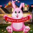 thumbnail image 1 of 5ft Easter Inflatables Outdoor Decoration Inflatable Bunny, Built in LED Lights Blow Up Yard Decoration for Lawn Garden Holiday Party, 1 of 9