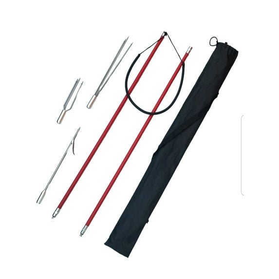 Travel Spearfishing Kit – 5ft 2-Piece Fiberglass Pole Spear with 3 Tips, Sling Band & Carry Bag