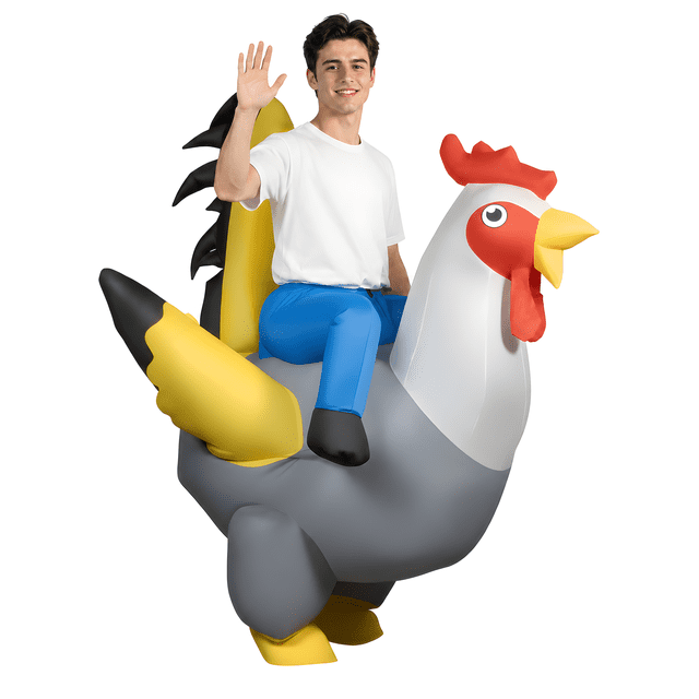 5ft Inflatable Chicken Costume for Adults, Ride‑On Rooster Halloween ...