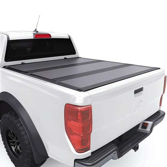 5ft Low-profile truck bed tonneau cover fits 2024-2026 Ford Ranger 5ft Bed, Heavy-Duty Lock Cover w/Waterproof Fiberglass Design | No-Drill Installation & Anti-Theft Security
