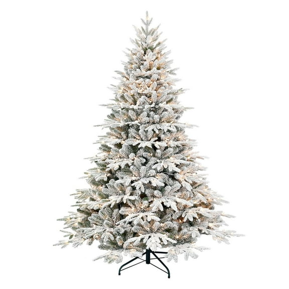 5ft PE/PVC mixed flocking automatic tree Steel Wire + Wire Artificial Flocked Christmas Tree