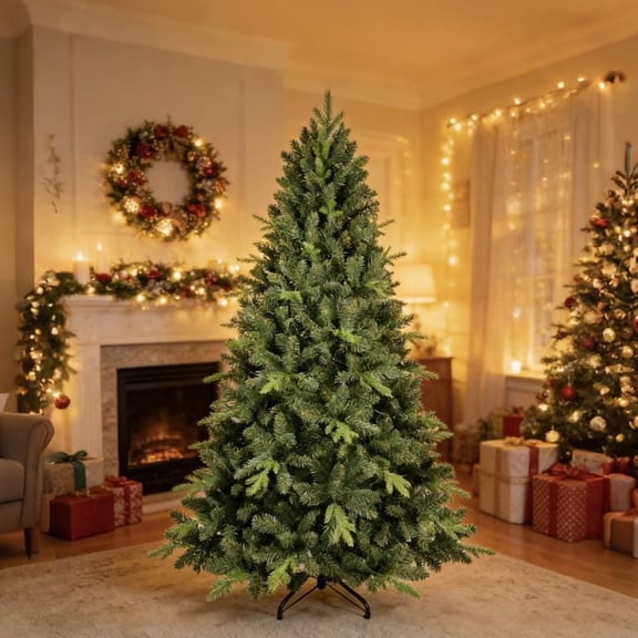 5ft PE/PVC mixed green Christmas Tree with memory wire+ iron wire