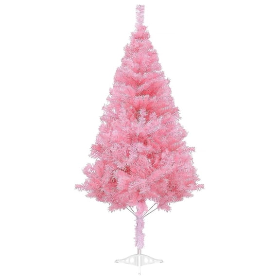 5ft Pink Tinsel Christmas Tree - Sparkling Xmas Holiday Tree for Home Office Party Decor - Indoor Outdoor Foldable Artificial Pine Tree
