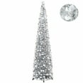 thumbnail image 1 of 5ft Pop Up Christmas Tree with Stand, Tinsel Collapsible Artificial Christmas Tree for Holiday Christmas Home Decorations, 1 of 7