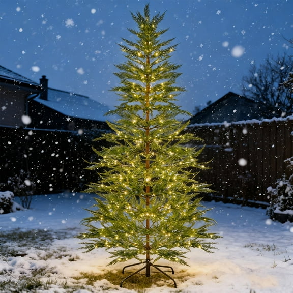 5ft Pre-Lit Christmas Tree, Artificial Cypress Christmas Tree with 100 Warm-White LED Lights, Timer, Xmas Tree for Home, Office Decoration(G)