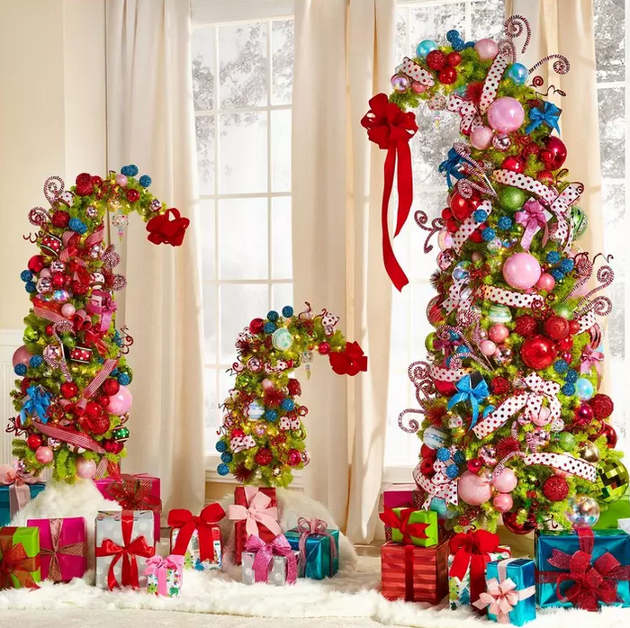 LED Lighted B/O Gold Glittered Wire Christmas Cone Tree