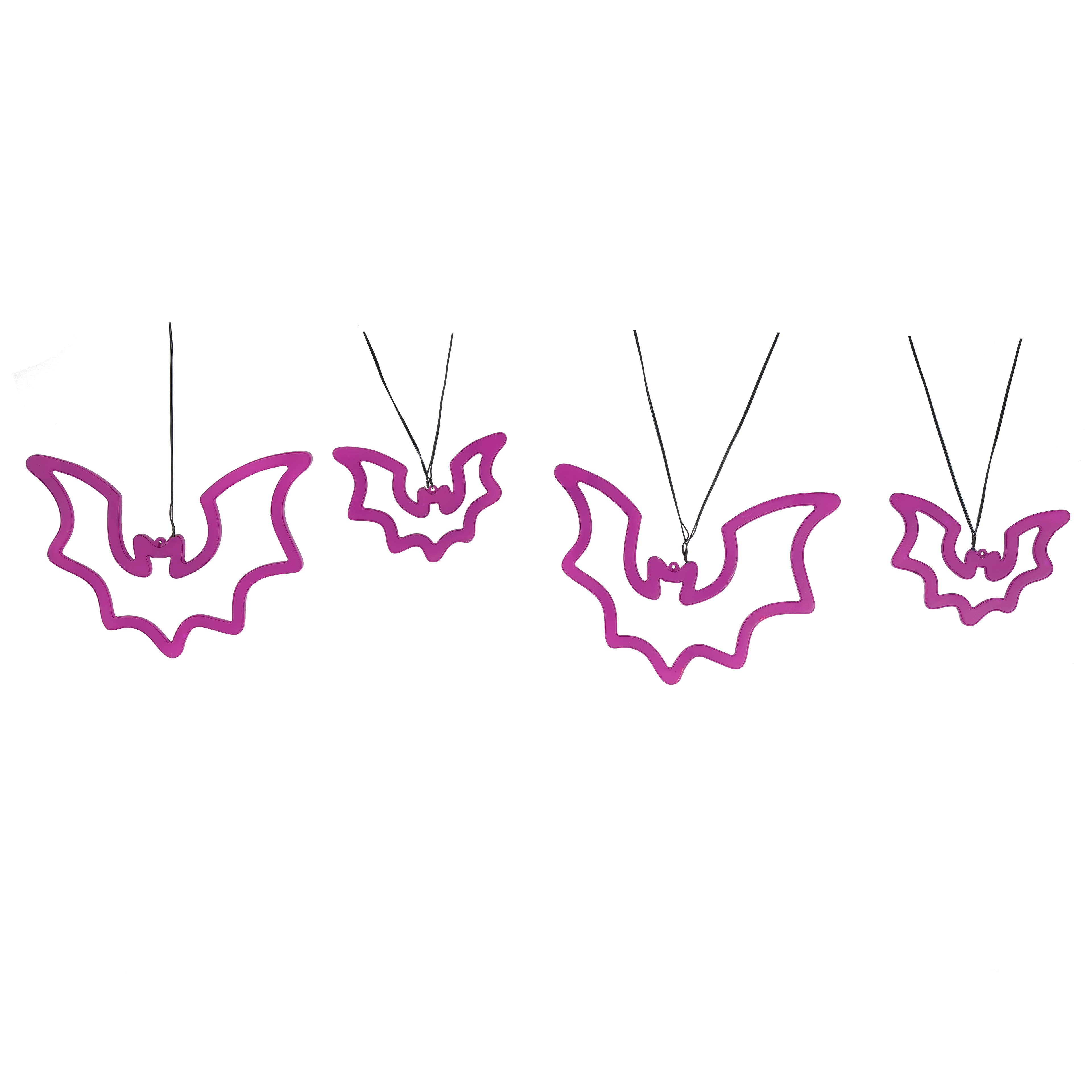 5ft. Purple Light Up Hanging Bats by Ashland-Halloween Decorations for Home