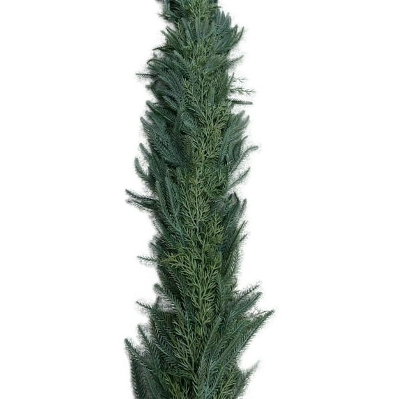 5ft Real Touch Christmas Garland, Artificial Norfolk Pine Cypress Greenery for Mantle, Stairs, Table, Indoor Outdoor Holiday Decor, Xmas Home Decoration
