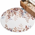 5ft Round Rug Brown Eucalyptus Fall Area Rugs for Living Room Bedroom ...