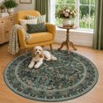 Green Reading Rug 5ft Round Rug For Reading Corner Small Living Room Soft Ultra Thin Non ...