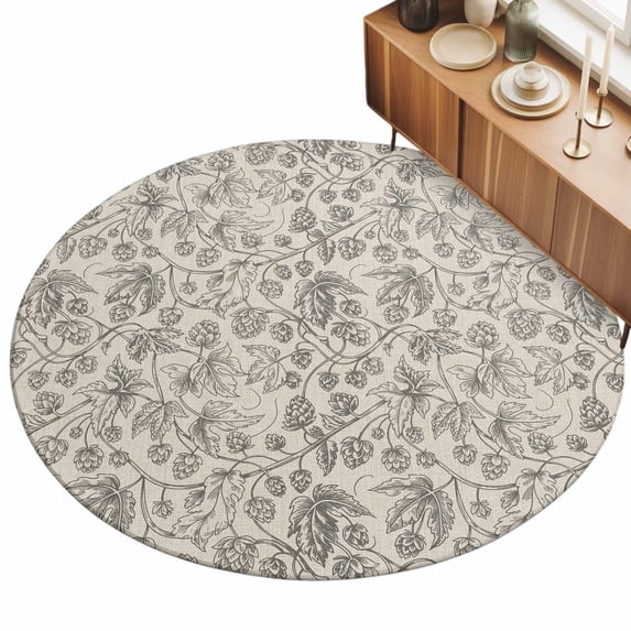 5ft Round Rug Vintage Flowers Area Rugs for Living Room Bedroom ...