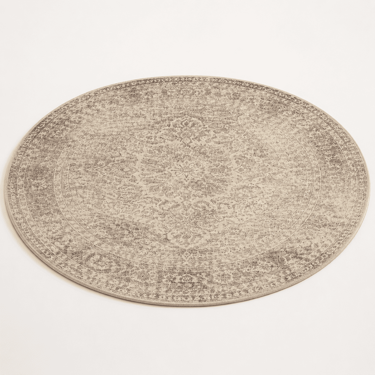 5ft Round Washable Taupe Vintlarge Area Rug For Living Room - Walmart.com