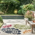 thumbnail image 1 of Oasis Modern Floral Multicolor Polypropylene Indoor Outdoor Area Rug, 5'x5' Round, 1 of 8