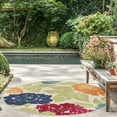 thumbnail image 1 of Oasis Modern Floral Multicolor Polypropylene Indoor Outdoor Area Rug, 5'x5' Round, 1 of 8