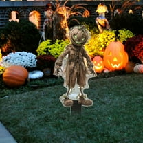 5ft Scary Scarecrow Decor | Outdoor Halloween Yard Prop | Glow-in-the-Dark Eyes | Haunted House Decoration | Weatherproof Horror Display