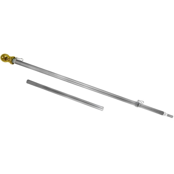 5ft Silver Spinning Stabilizer Flag Pole