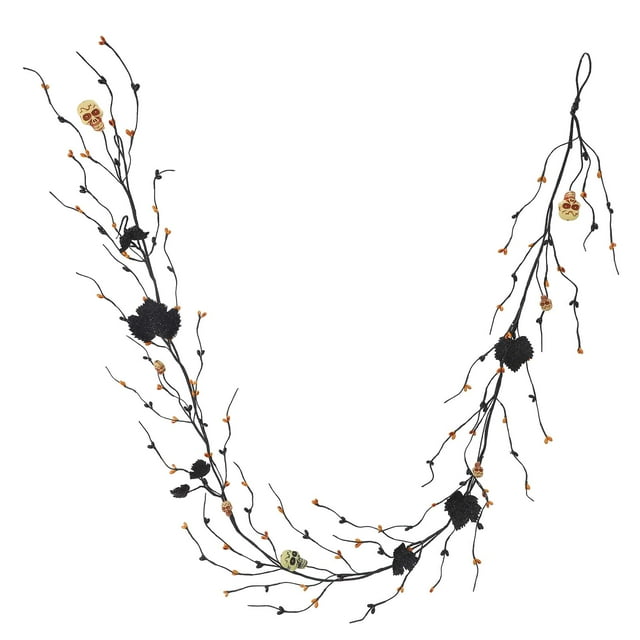 5ft. Skulls & Berries Coiled Garland by Ashland®, Halloween Decorations
