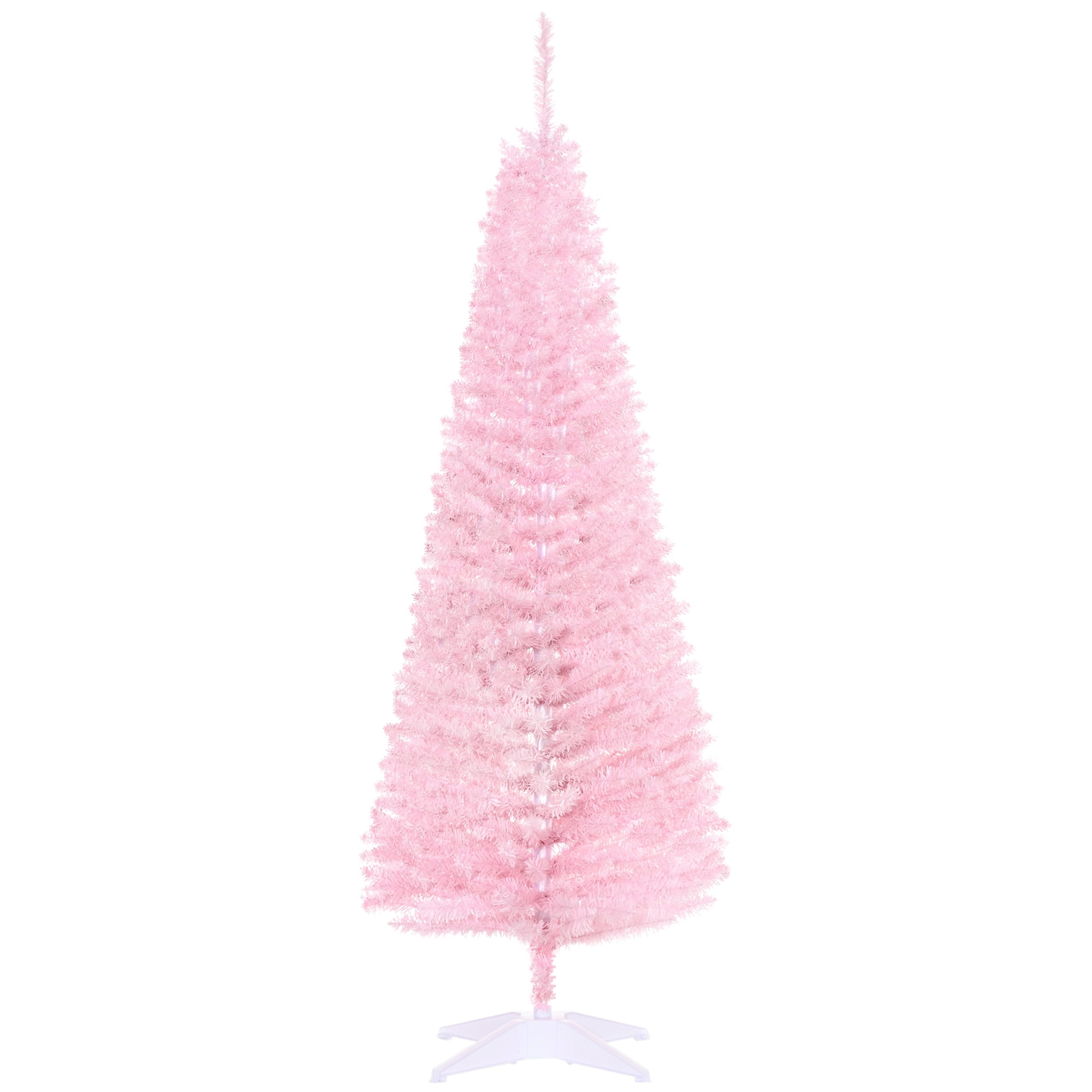 5ft Unlit Pencil Christmas Tree 294 Tips Easy Assembly Plastic Base Small Space Holiday Decor