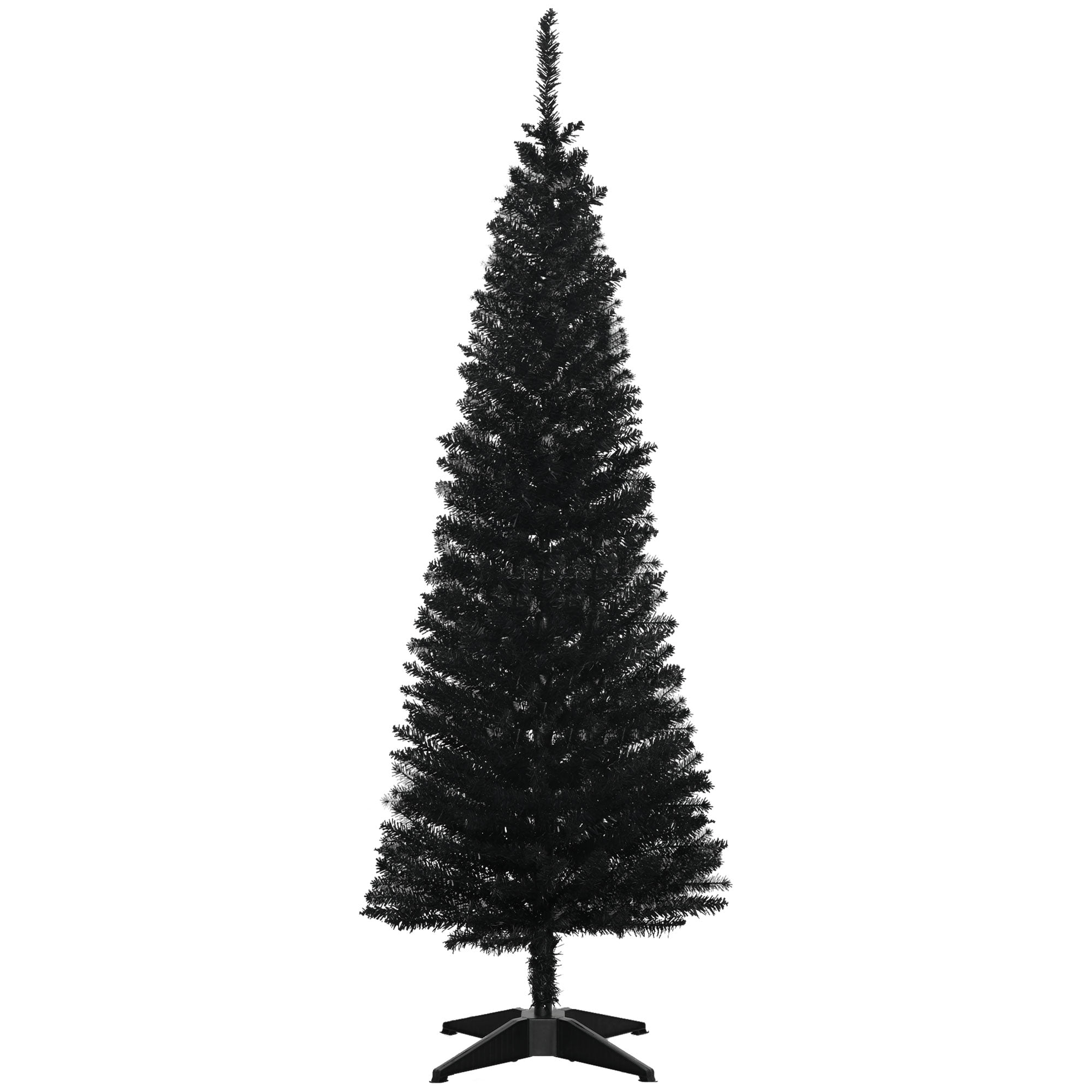 5ft Unlit Pencil Christmas Tree 294 Tips Easy Assembly Plastic Base Small Space Holiday Decor
